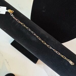 Gold over 925 Silver Paperclip Bracelet